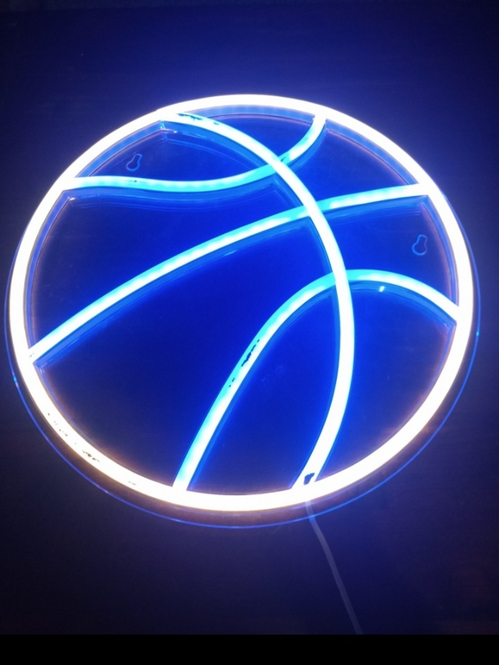 Blue Neon Basketball LED Wall Sign - Unbranded
